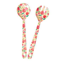 Melamine Salad Servers Peach Print Rice DK